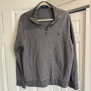 Polo Ralph Lauren 1/4 Zip Sweater Mens Gray Pullover L